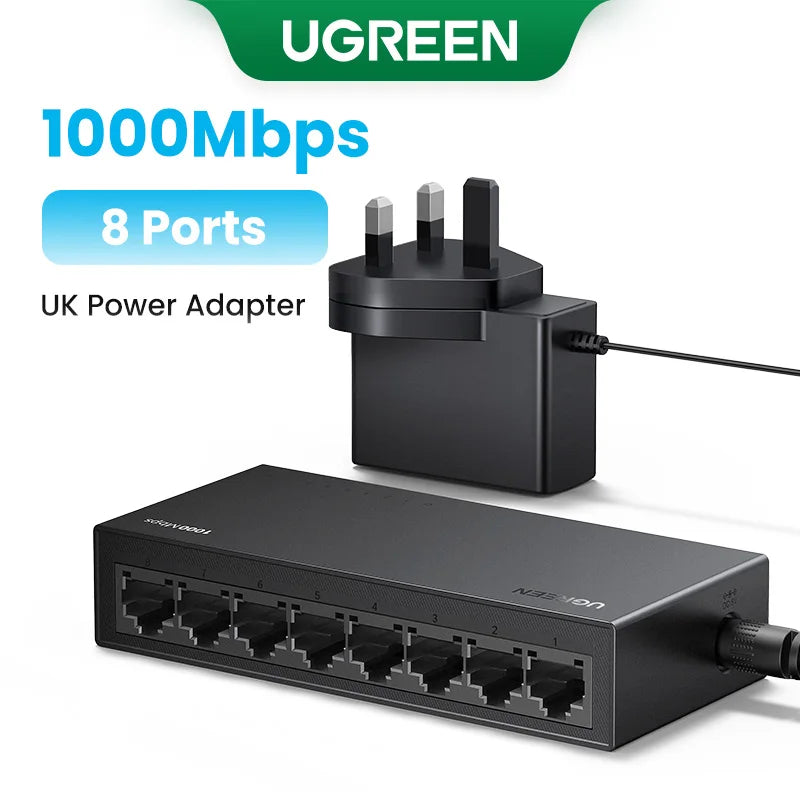 Switch UGREEN gigabit 5 u 8 puertos