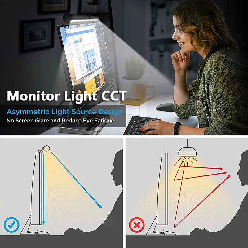 Barra de luz RGB para monitor (ambiente gamer, regulable)