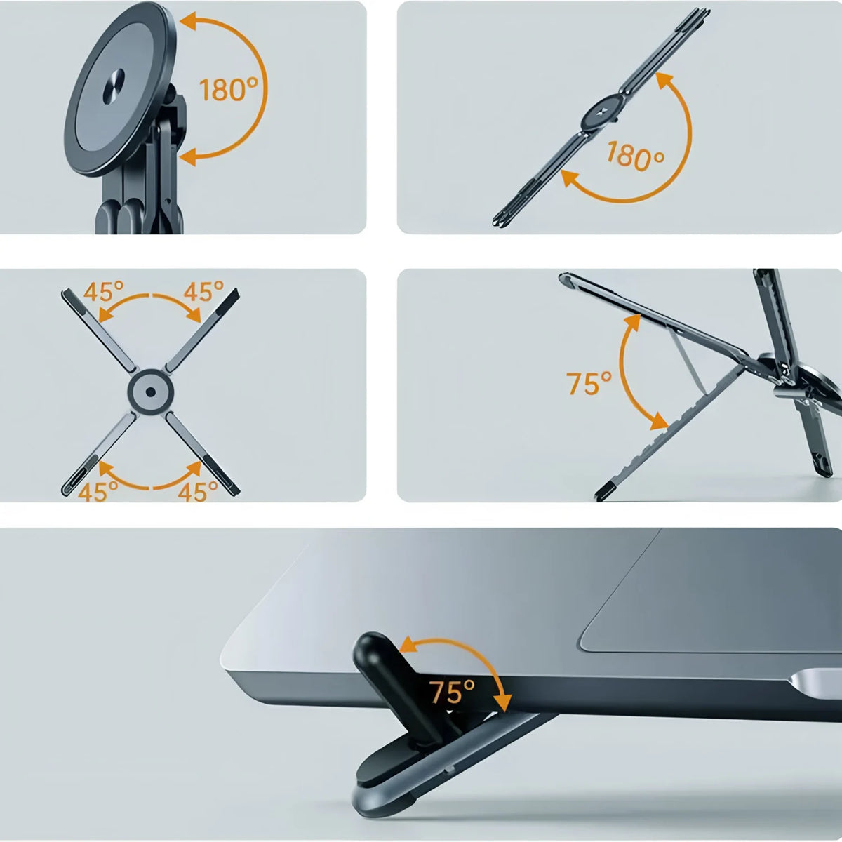 Soporte magnético 3 en 1: selfie stick, trípode y base para escritorio