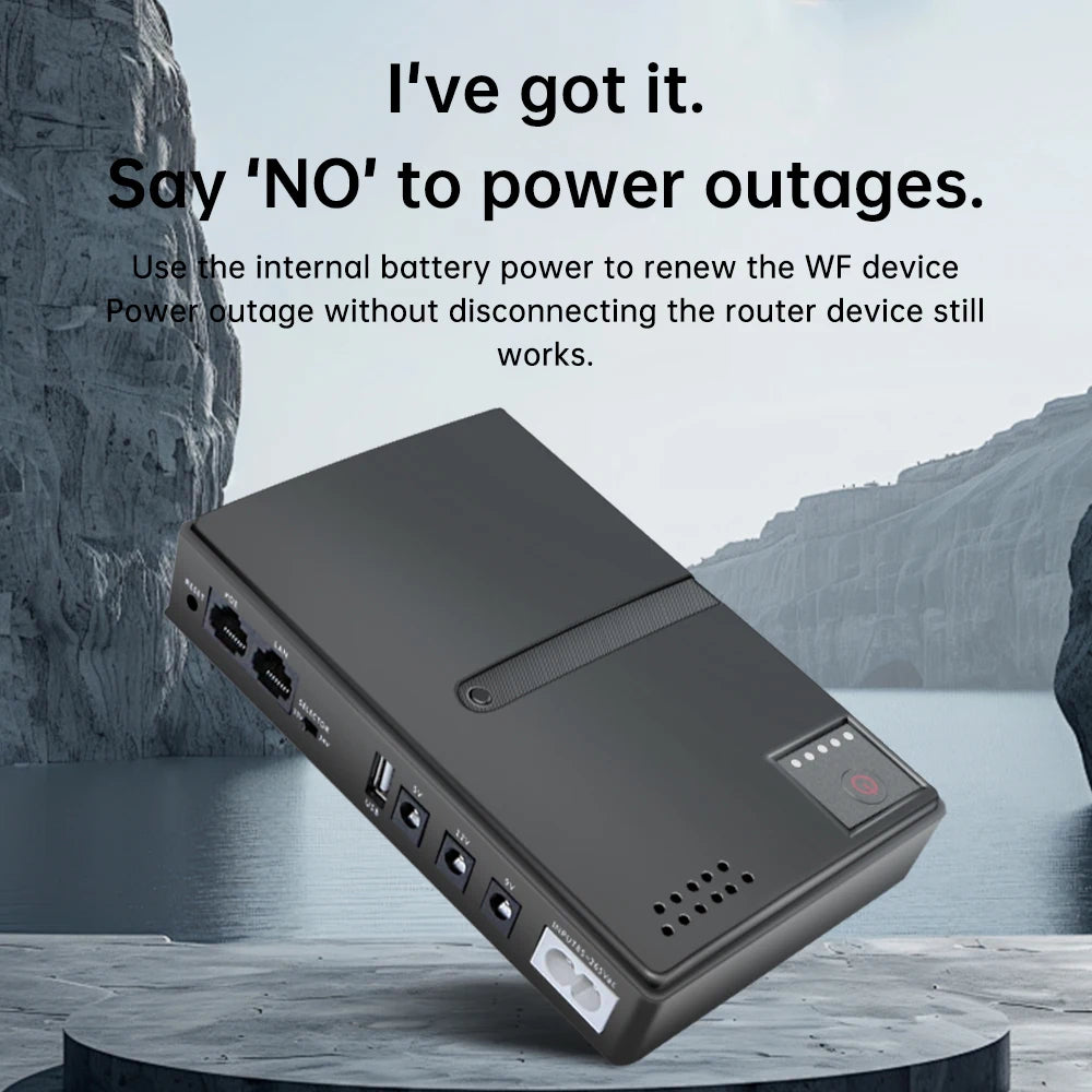 Mini UPS para router y módem (5V/9V/12V)