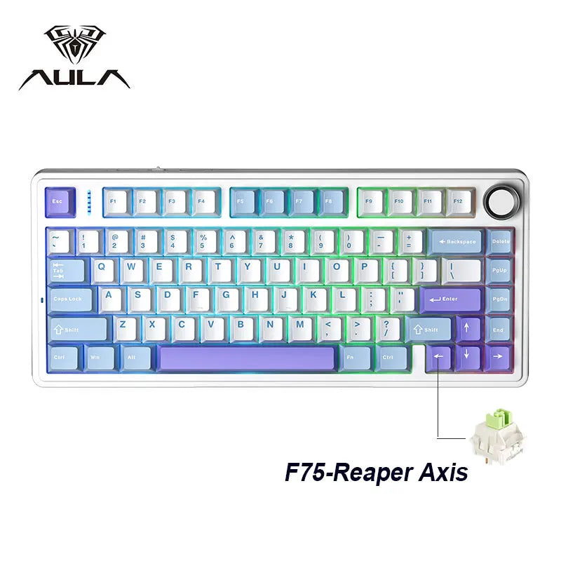 Teclado mecánico AULA F75 inalámbrico (gasket, RGB)
