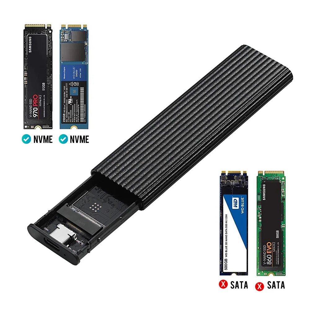 Case externo M.2 NVMe USB-C de aluminio