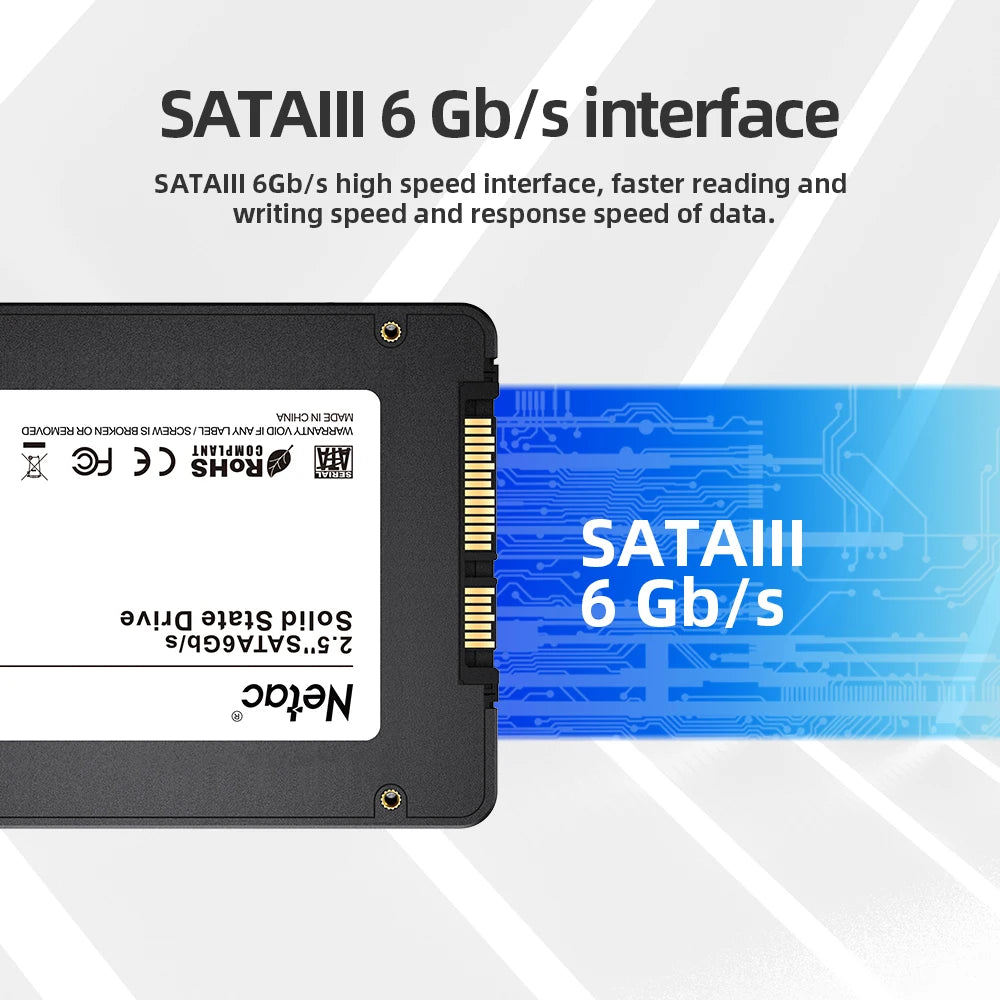 SSD SATA Netac 2.5" (128 GB, 256 GB o 512 GB)