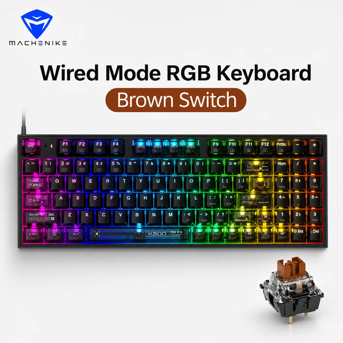 Teclado mecánico MACHENIKE K500 hot-swap RGB