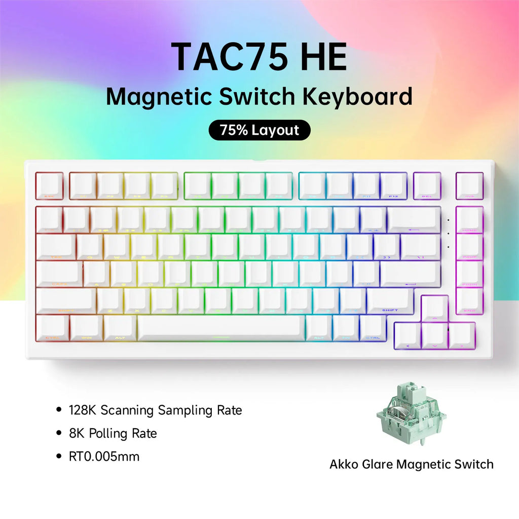 Teclado magnético AKKO TAC75 HE (Rapid Trigger, 8K, RGB)