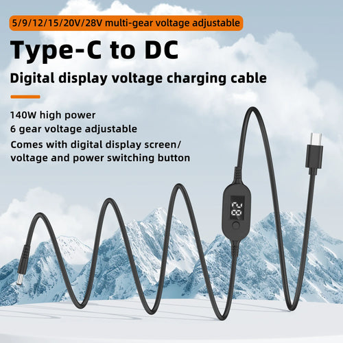 Cable USB-C a DC con voltaje ajustable (para routers y laptops)