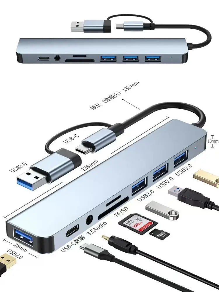 Hub USB-C 3 en 1: HDMI 4K + USB 3.0 + carga 100W