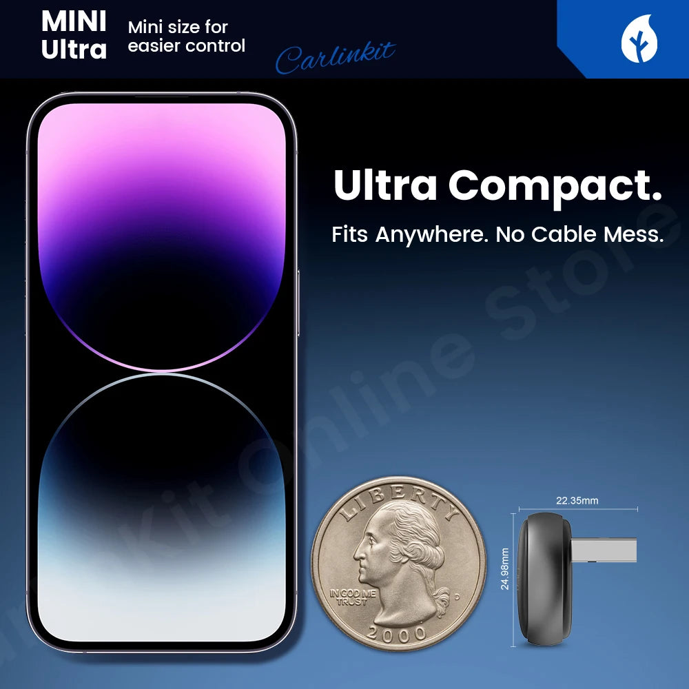 Adaptador CarPlay y Android Auto inalámbrico CarlinKit Mini Ultra 3