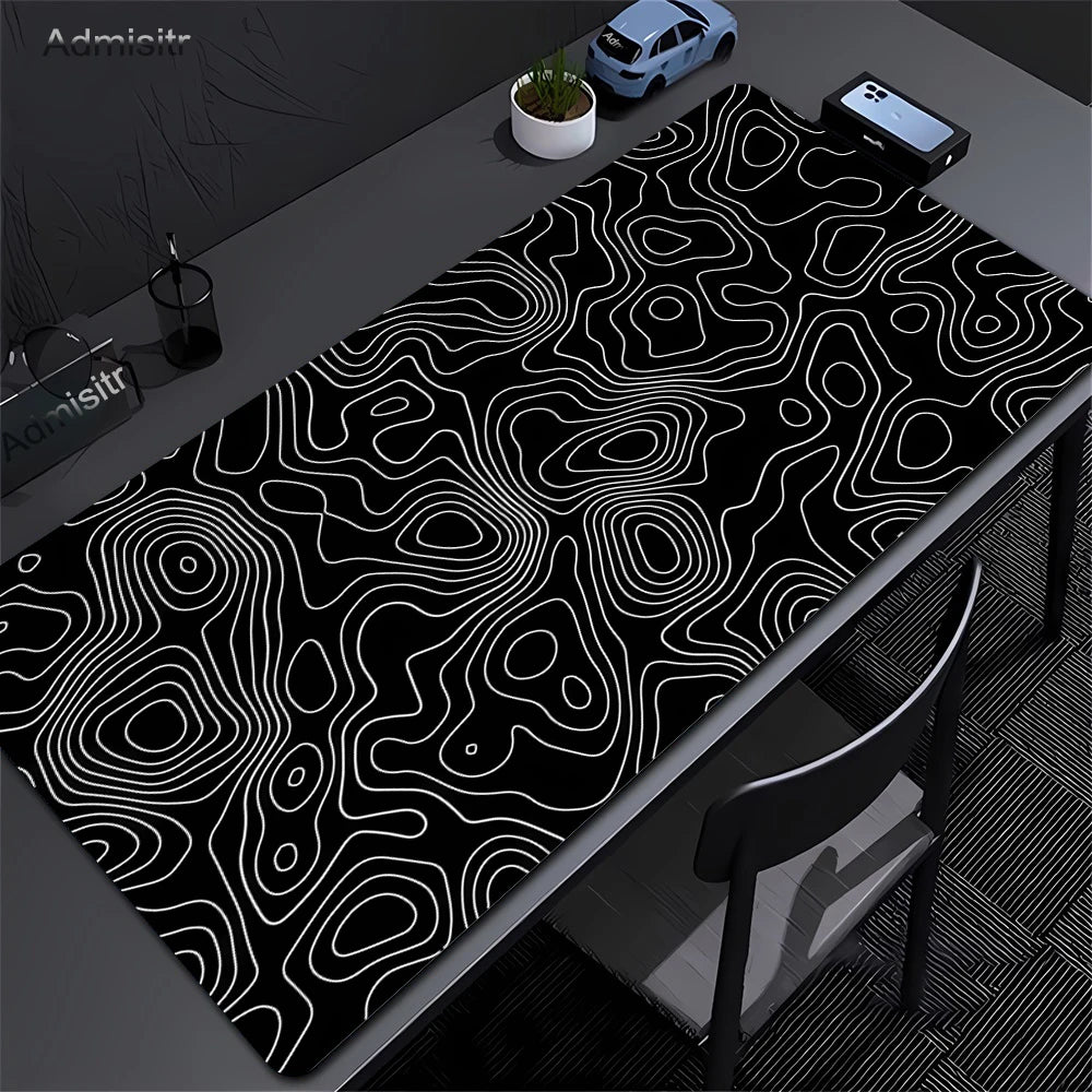 Desk mat XXL gamer diseño abstracto (bordes cosidos)