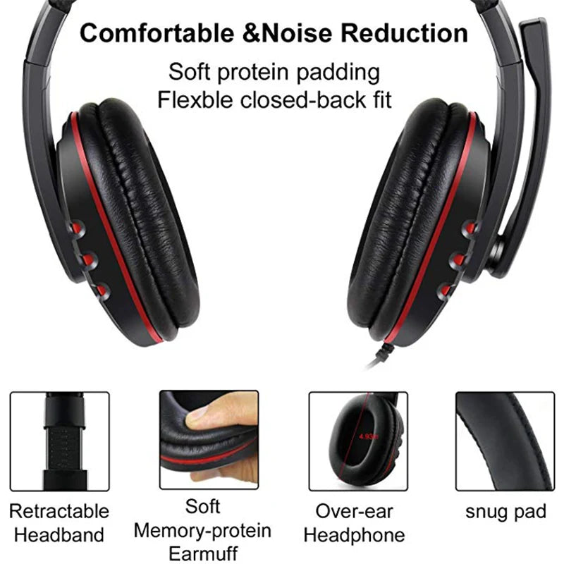 Headset gamer con micrófono y control de volumen (PC / PS4 / Xbox)