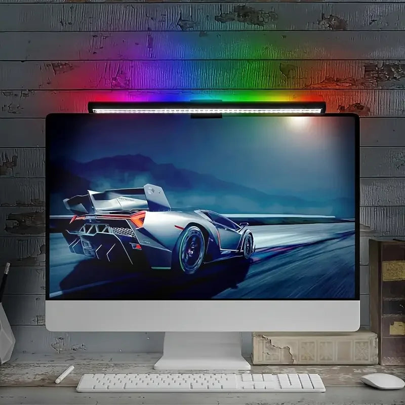Barra de luz RGB para monitor (ambiente gamer, regulable)
