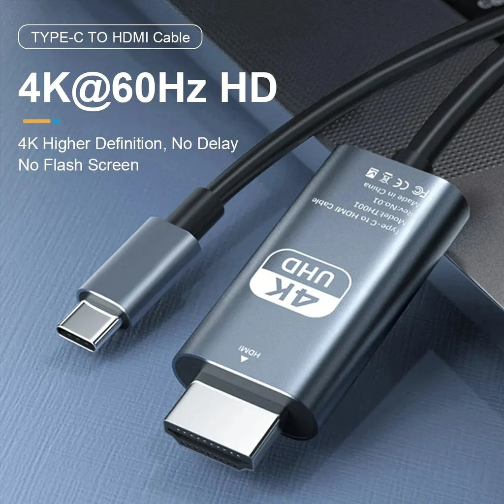Cable USB-C a HDMI 4K de 2 m (laptop o celular a la tele)