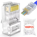 Conectores RJ45 Cat6 pass-through (5, 50 o 100 u)
