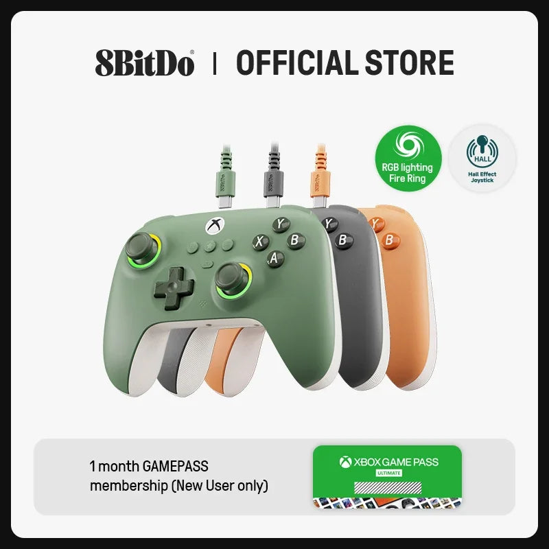Control 8BitDo Ultimate C con cable (RGB, Hall Effect, PC / Xbox)