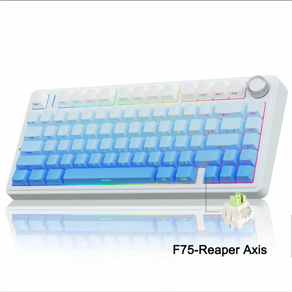 Teclado mecánico AULA F75 inalámbrico (gasket, RGB)