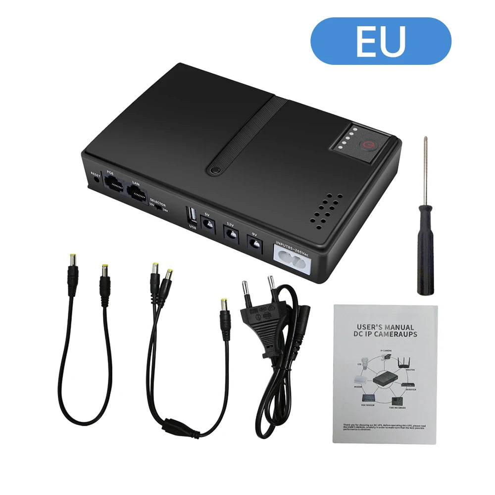 Mini UPS para router y módem (5V/9V/12V)