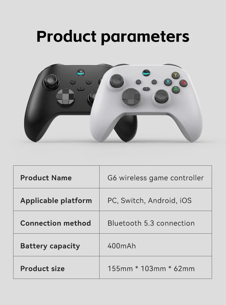 Control G6 para celular con gatillos Hall (Android / iOS / Switch / PC)