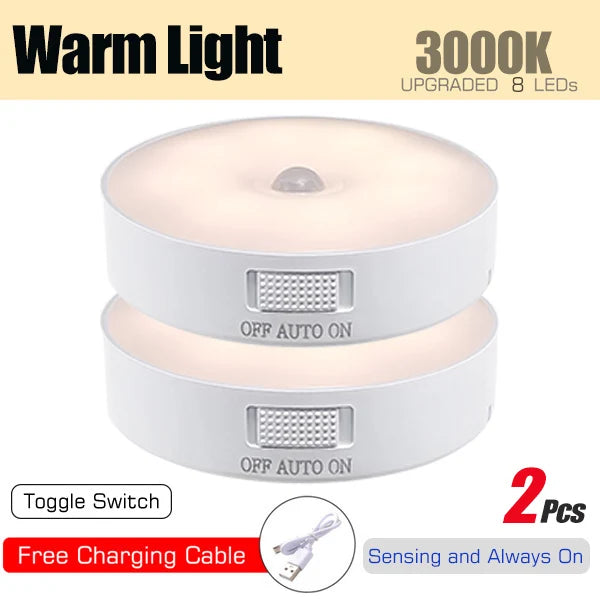 Luz LED con sensor de movimiento recargable (clóset, gradas, cocina)