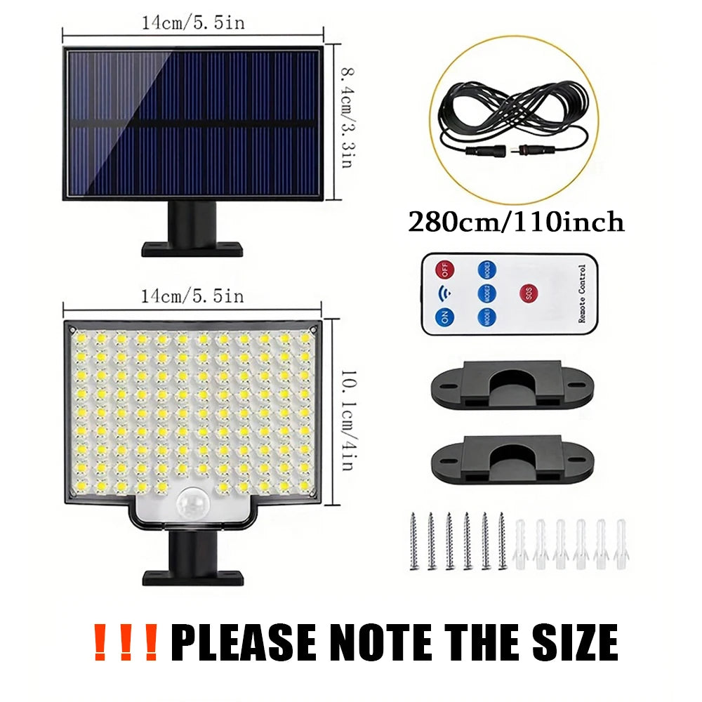 Reflector solar 106 LED con sensor de movimiento y control (exterior)
