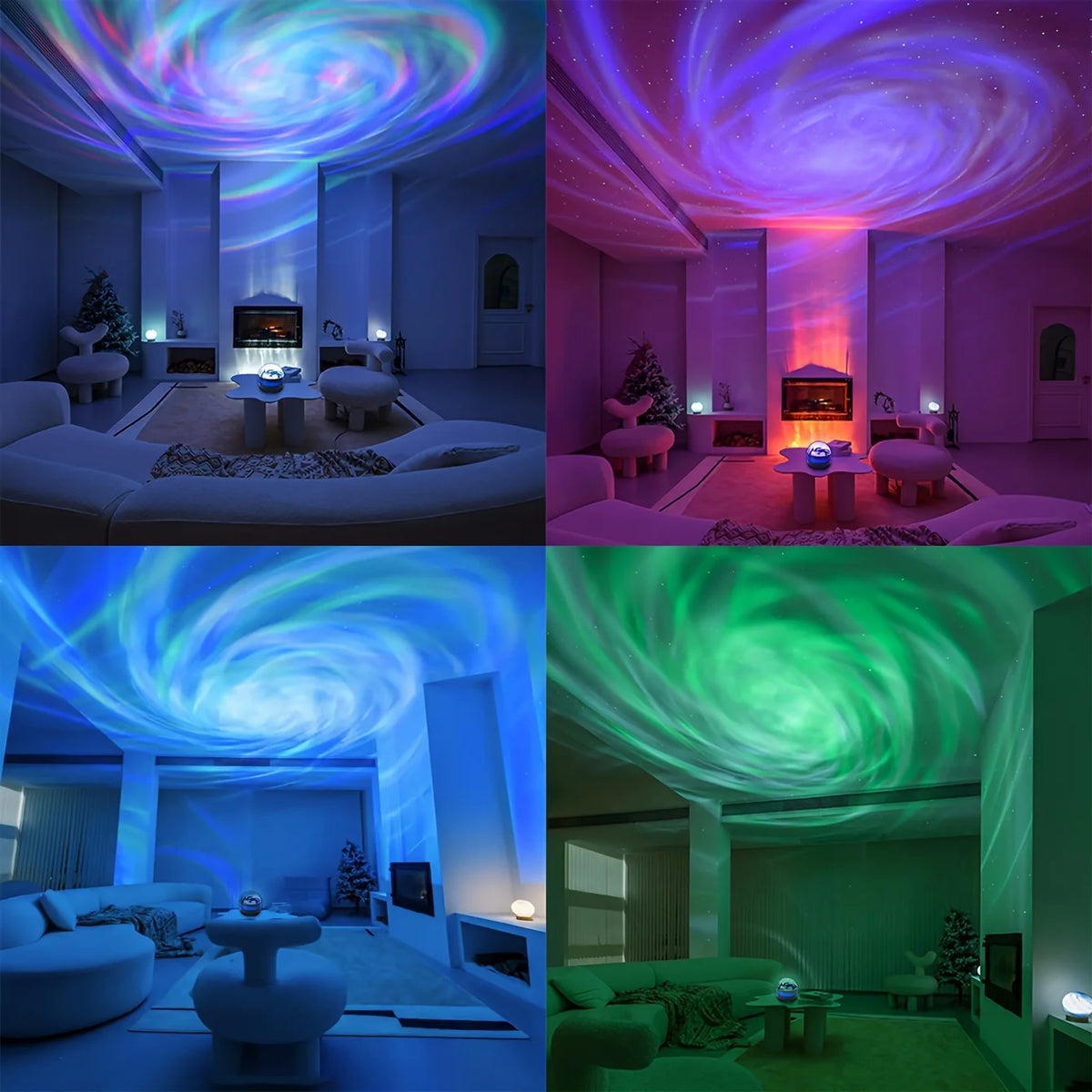 Proyector de galaxia y aurora LED (USB, control remoto)