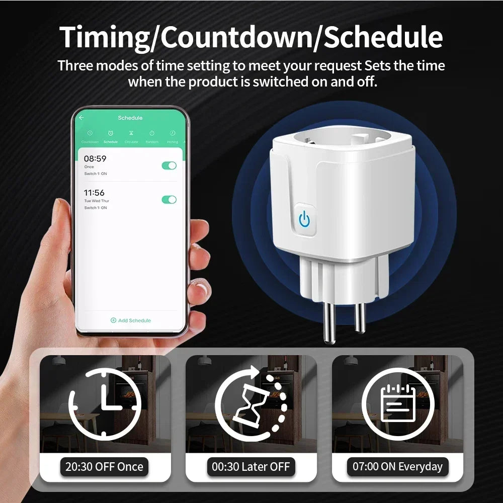 Enchufe inteligente WiFi Tuya con medidor de consumo