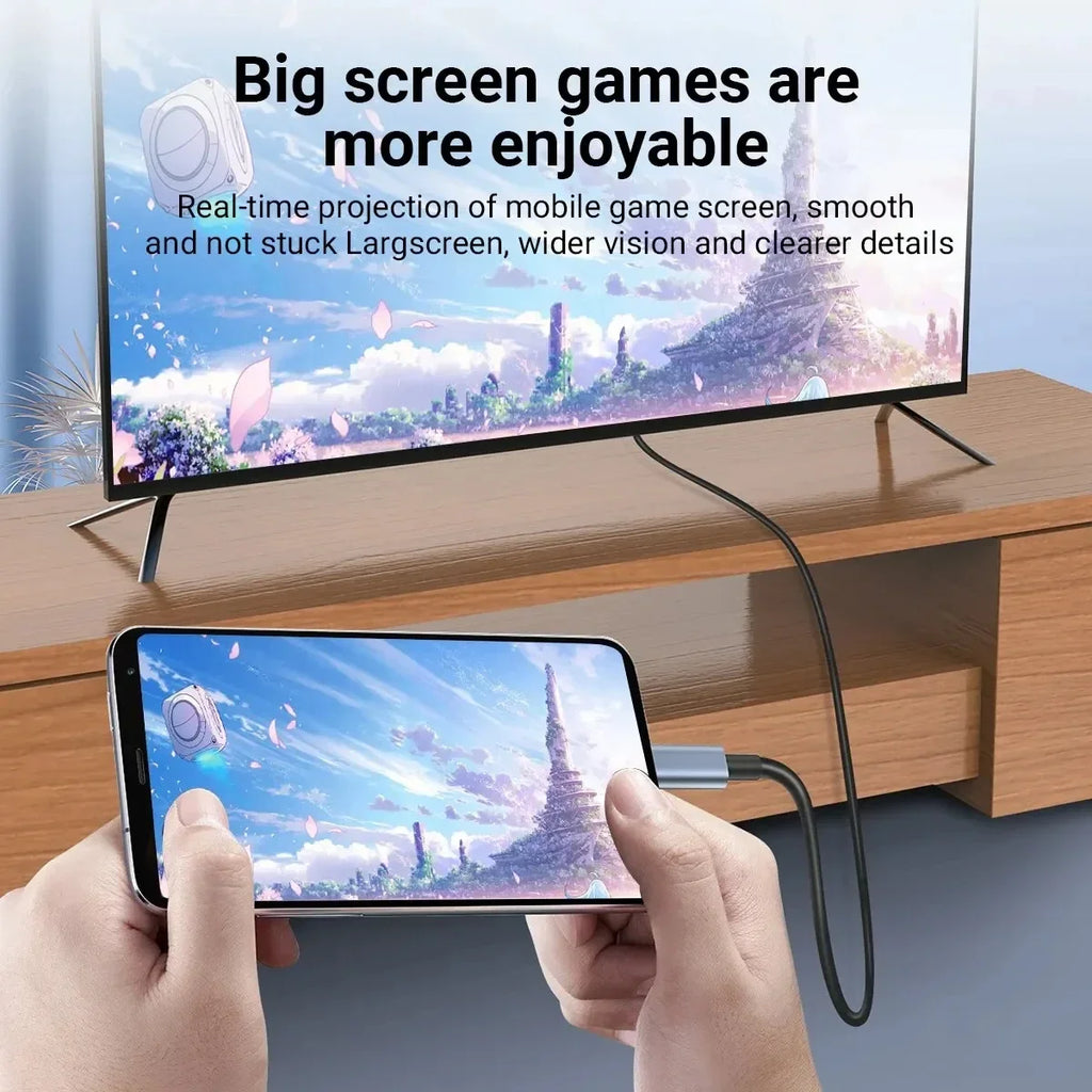 Cable USB-C a HDMI 4K de 2 m (laptop o celular a la tele)