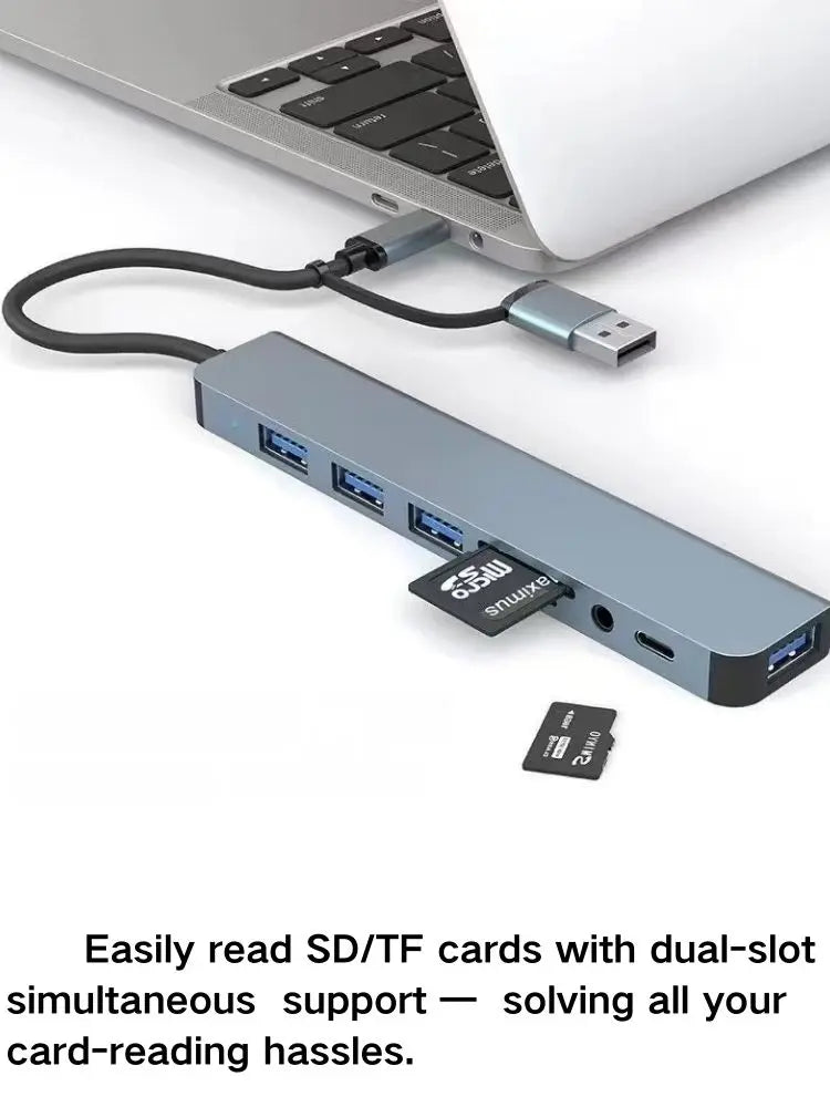 Hub USB-C 3 en 1: HDMI 4K + USB 3.0 + carga 100W