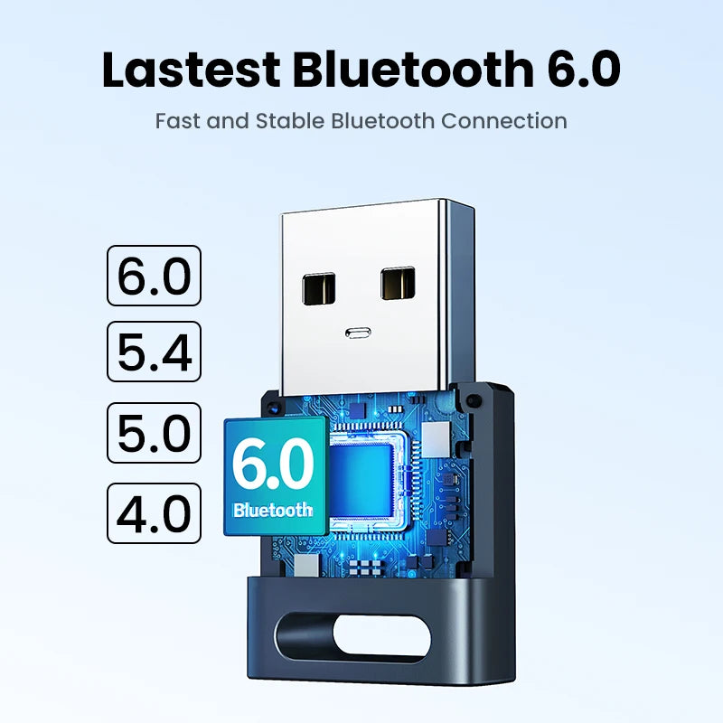 Adaptador USB Bluetooth 6.0 para PC (controles, audífonos, teclados)
