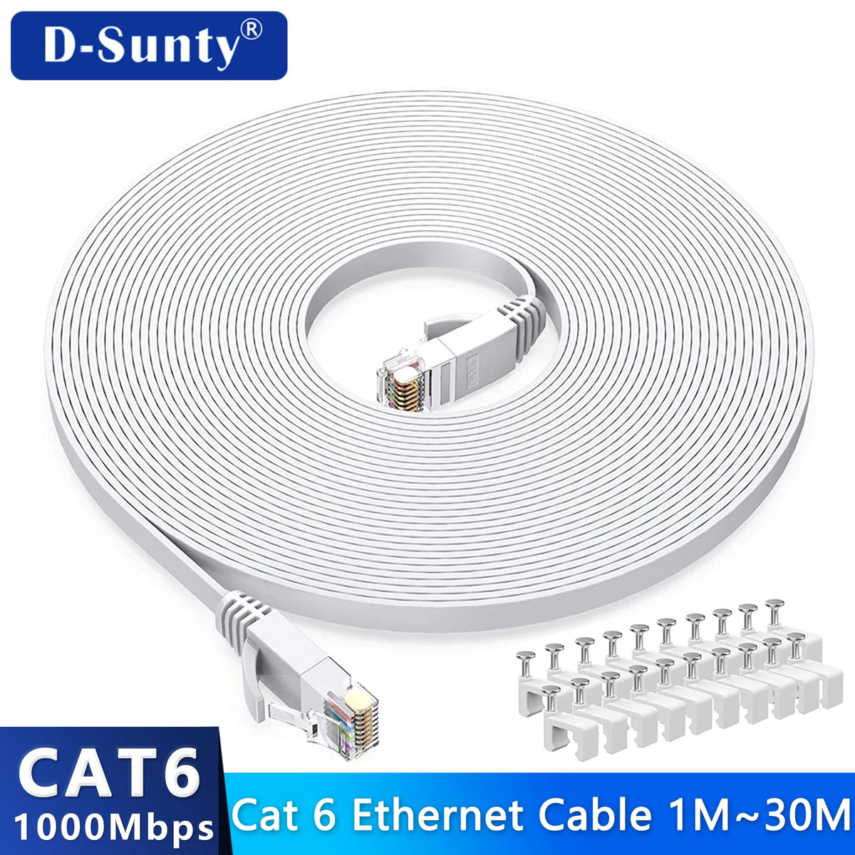Cable de red Cat6 plano (0.5 m a 50 m)