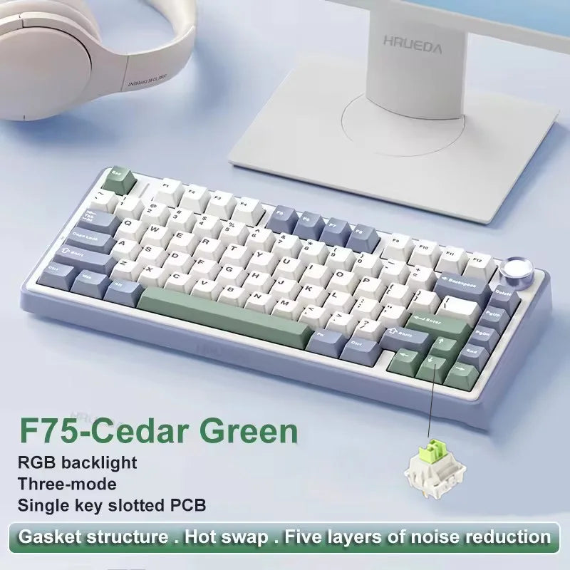 Teclado mecánico AULA F75 inalámbrico (gasket, RGB)