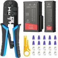 Kit crimpadora RJ45 Cat6 con conectores y tester