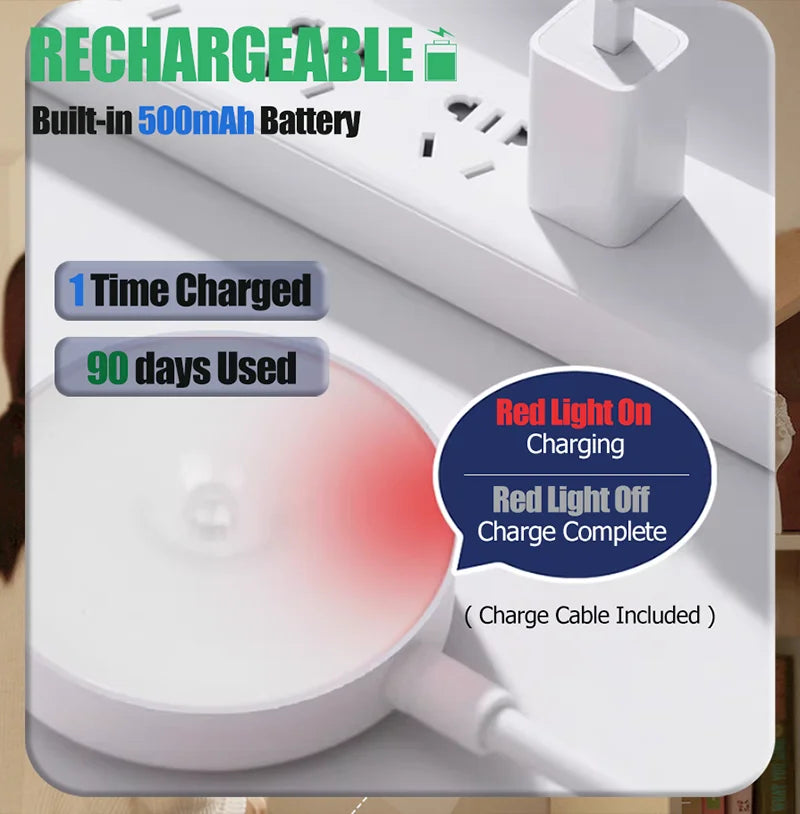 Luz LED con sensor de movimiento recargable (clóset, gradas, cocina)