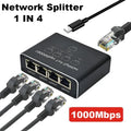 Divisor de red gigabit RJ45 (1 a 2 o 1 a 4)