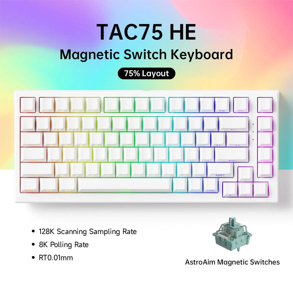 Teclado magnético AKKO TAC75 HE (Rapid Trigger, 8K, RGB)