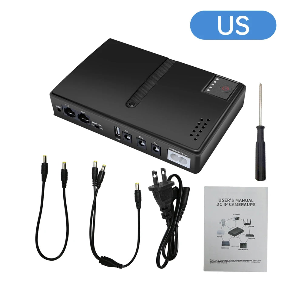 Mini UPS para router y módem (5V/9V/12V)