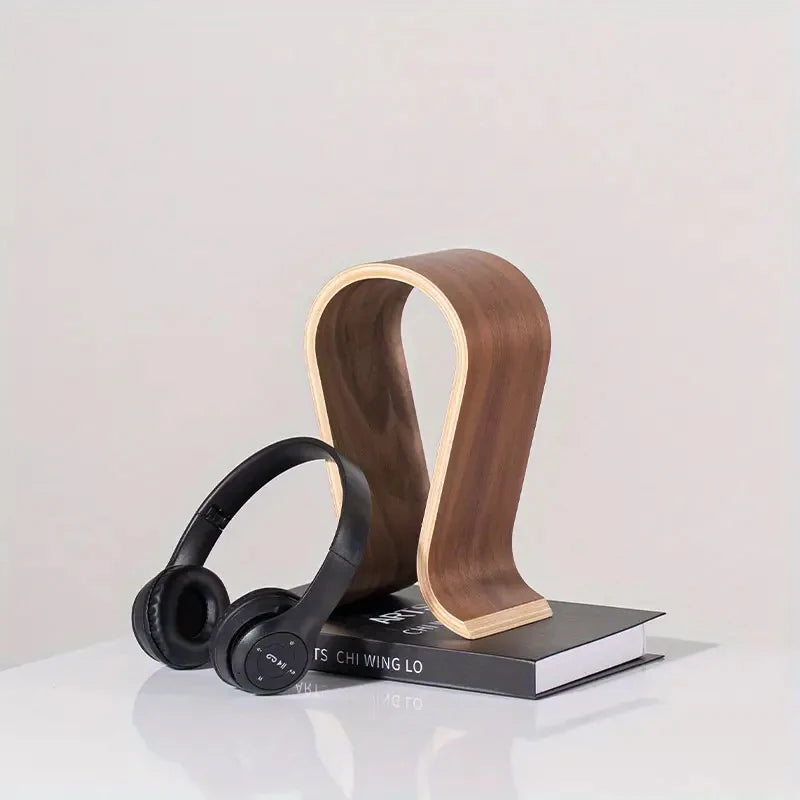 Soporte de madera para audífonos (diseño en U)
