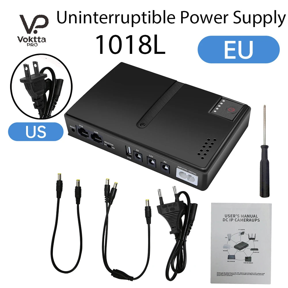 Mini UPS para router y módem (5V/9V/12V)