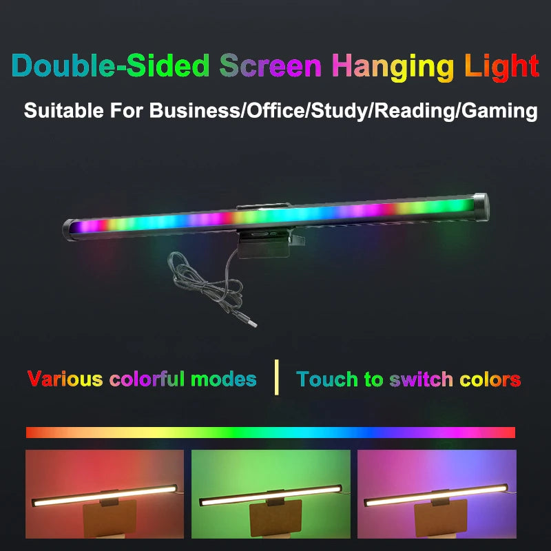 Barra de luz RGB para monitor (ambiente gamer, regulable)