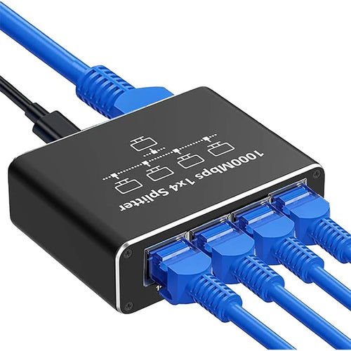 Divisor de red gigabit RJ45 (1 a 2 o 1 a 4)