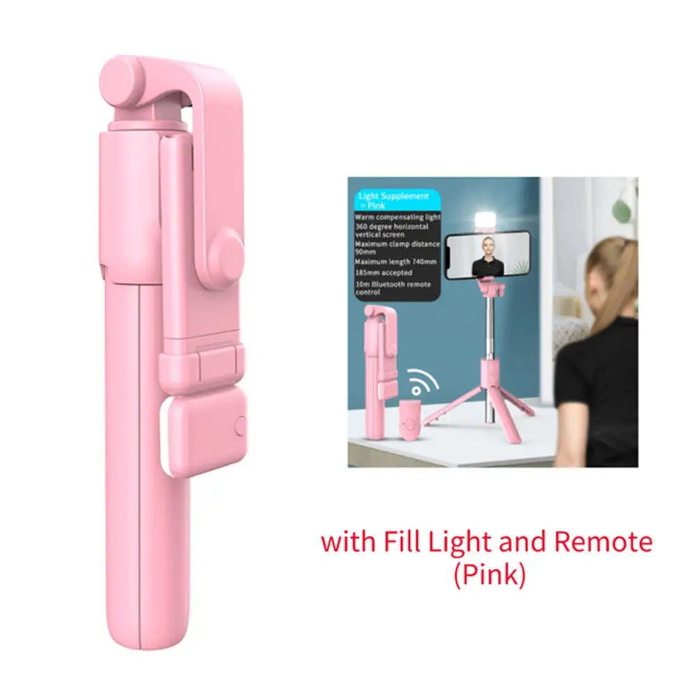 Selfie stick trípode Bluetooth con control remoto y luz
