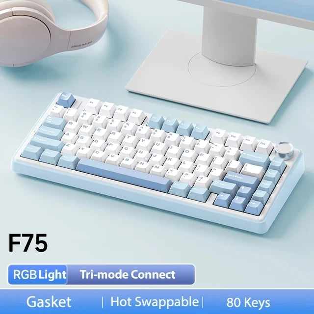 Teclado mecánico AULA F75 inalámbrico (gasket, RGB)
