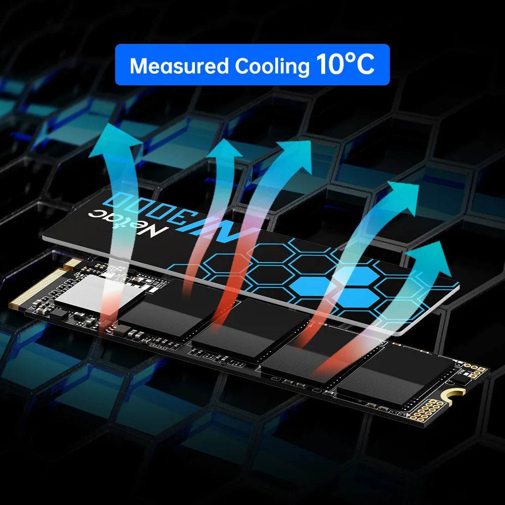 SSD NVMe M.2 Netac con disipador (250 GB a 2 TB)