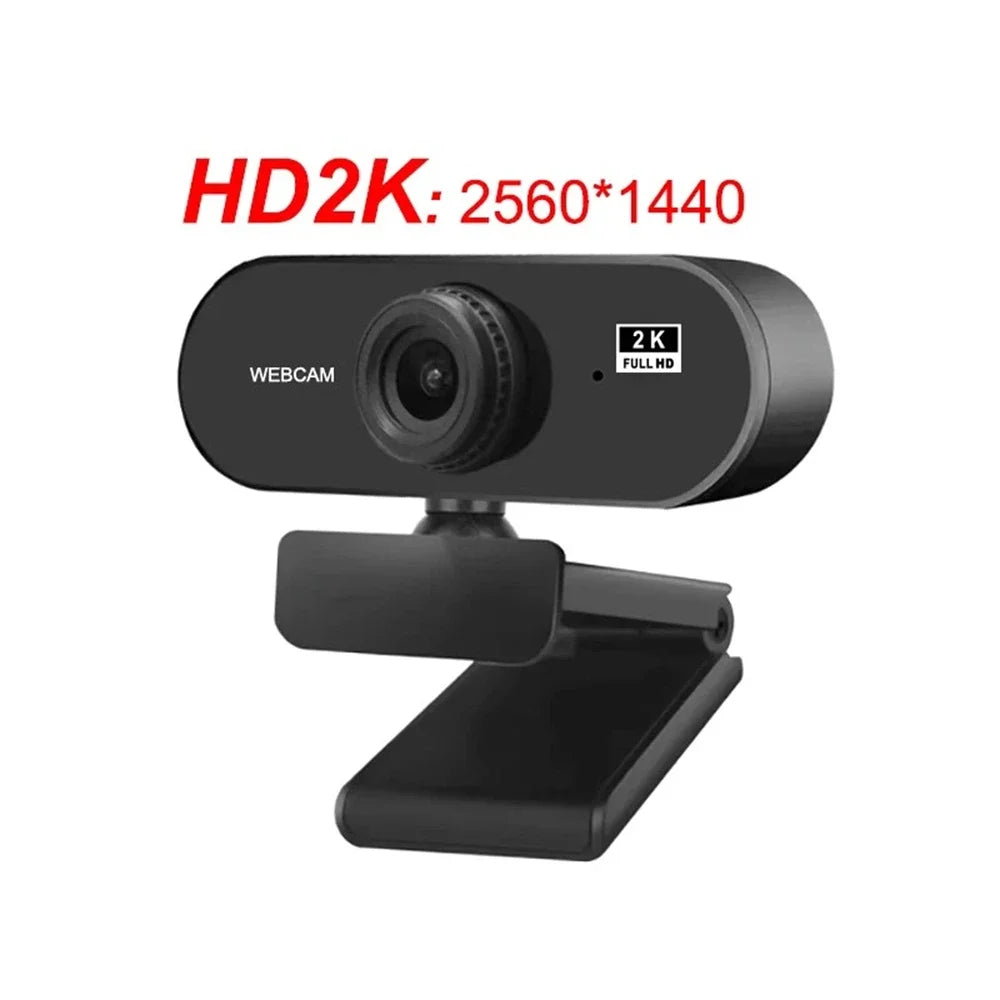 Webcam 2K / 1080p con micrófono y tapa de privacidad