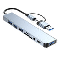 Hub USB-C 8 en 2 con lector SD y salida de audio