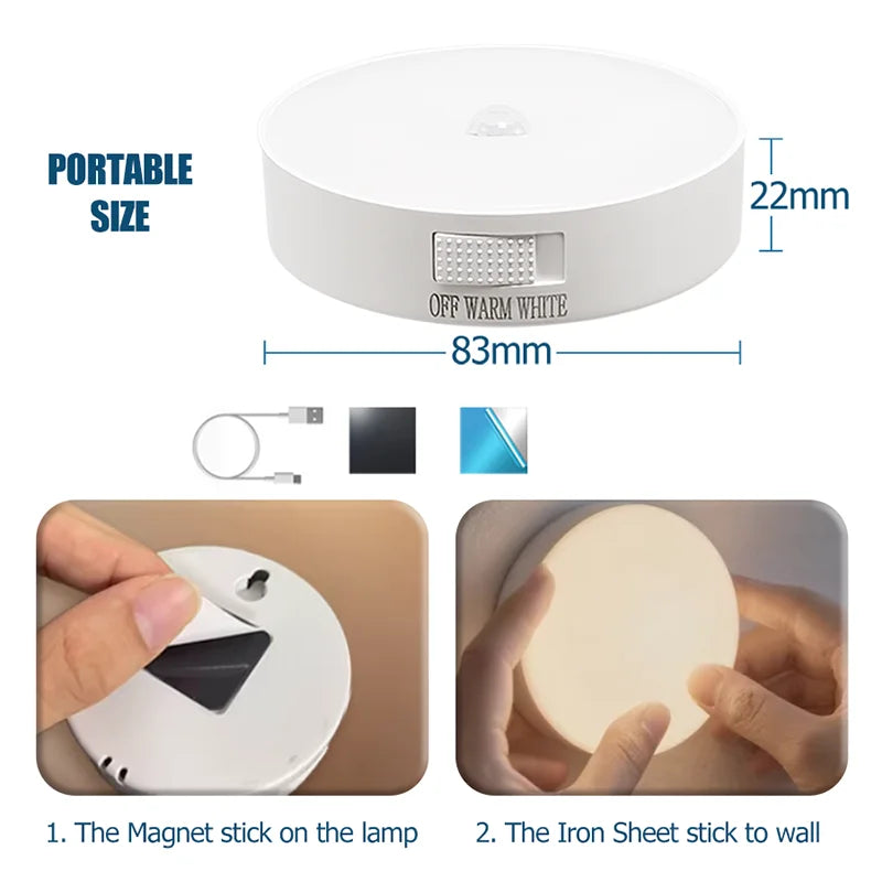 Luz LED con sensor de movimiento recargable (clóset, gradas, cocina)