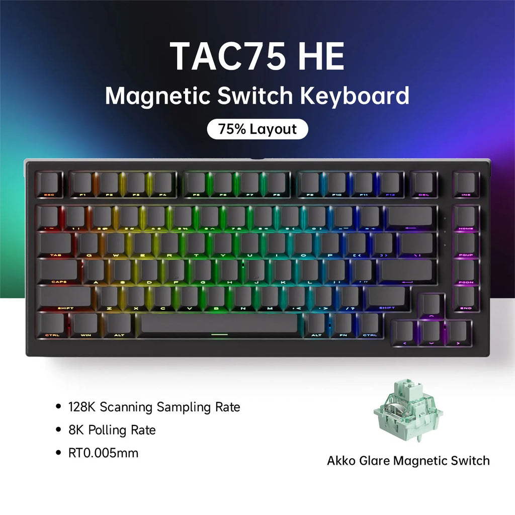 Teclado magnético AKKO TAC75 HE (Rapid Trigger, 8K, RGB)