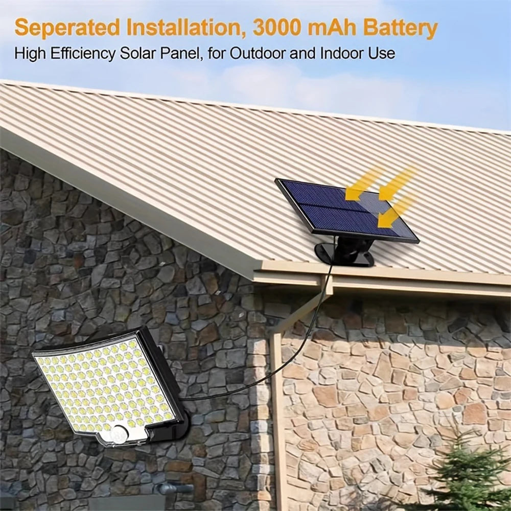 Reflector solar 106 LED con sensor de movimiento y control (exterior)