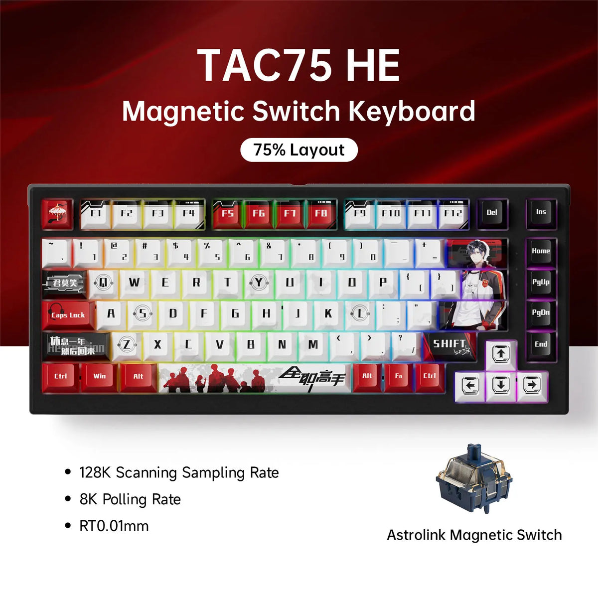 Teclado magnético AKKO TAC75 HE (Rapid Trigger, 8K, RGB)