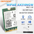 Tarjeta WiFi 6E Intel AX210 + Bluetooth 5.3 (M.2 para PC y laptop)